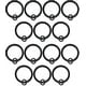 preview thumbnail 1 of 30, Set of 14 Solid Metal Window Drapery Curtain Panel Ring with Eyelet, 1.5" Inner Diameter, Fits Up to 1.25" Rod Black - Black Finish