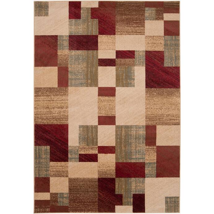 Artistic Weavers Woven Colfax Geometric Patches Plush Area Rug
