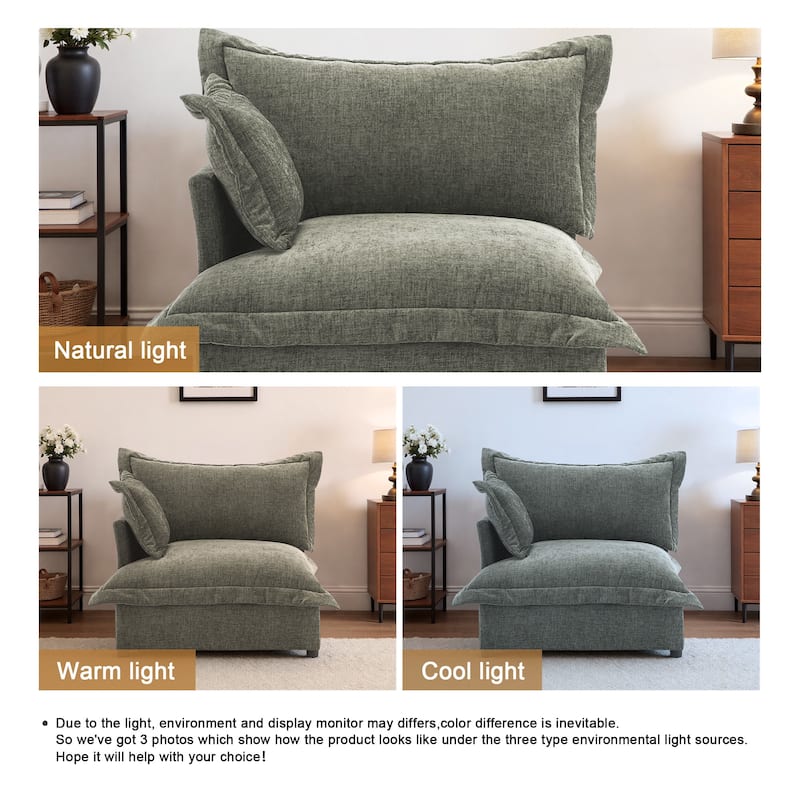 Double Layer Cushion Comfy Cloud Modular Sectional Sofa Couch Ottoman