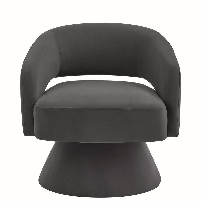 360 Degree Velvet Swivel Barrel Chair