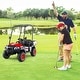 preview thumbnail 9 of 40, Kids Ride On Golf Cart with Remote 24V Rechargeable Battery USB Music and Sun Awning - 53.5" × 28" × 45" (L x W x H) Red