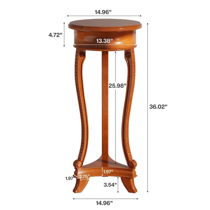 Plant Table Indoor, 2-Tier Round Flower Pot Stand with Curved Frame