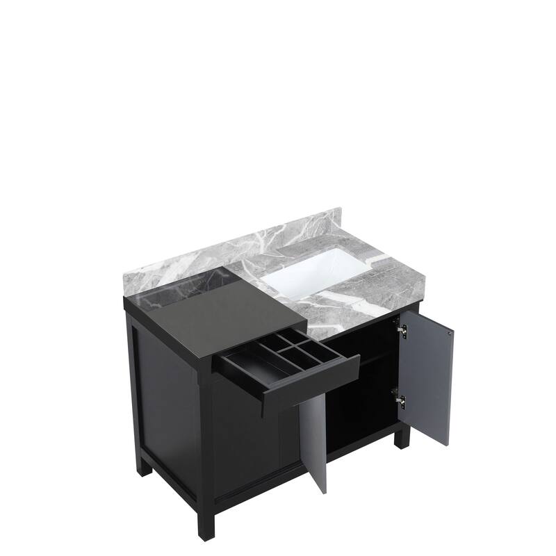Lexora Zilara Bathroom Vanity in Black and Grey With Contertop