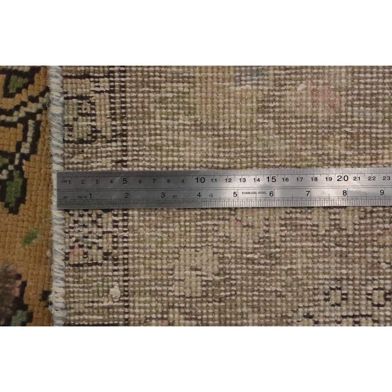 Hand Knotted Oriental 100% Wool Carpet Traditional Floral Oranges & Rust Tabriz Area Rug - 12' 7'' X 9' 10''