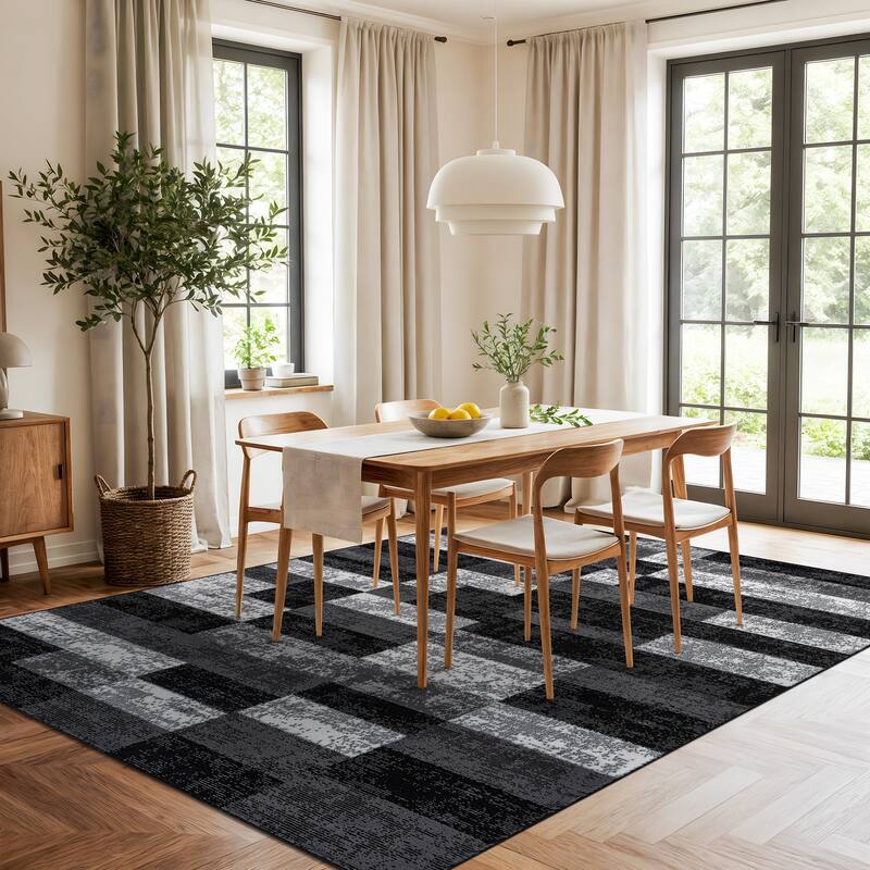 World Rug Gallery Modern Abstract Grid Area Rug