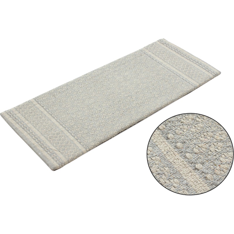Luxurious Woven Cotton Kitchen Runner Mat Rug - Anti-Fatigue, Anti-Skid, Cushioned - 18''x48''