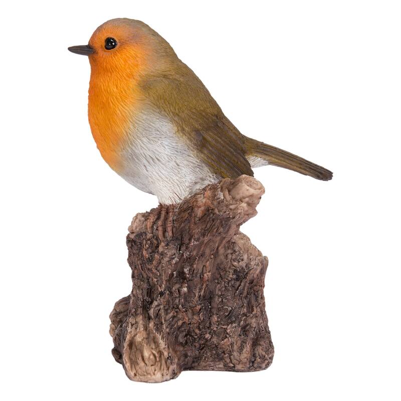 Battery Operated Singing Robin Outdoor Garden Statue - 5.25"