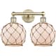Option Antique Brass / White Glass with Brown Rope