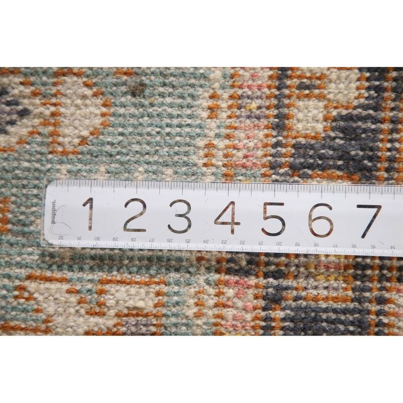 Turquoise / Green Kazak Oriental Foyer Rug Handmade Wool Carpet - 3'1" x 5'0"