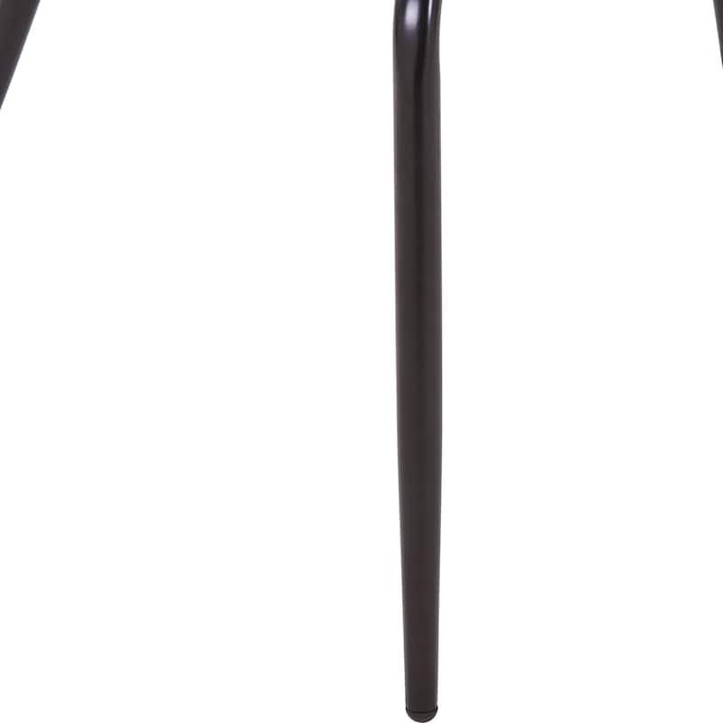 Dining Chair in Leather with Open-Back and Powder Coated Iron Legs Set of 2