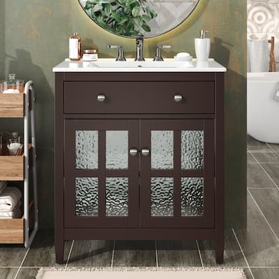 Christopher Knight Home-Josie 30-Inch Bathroom Vanity with Ceramic Sink