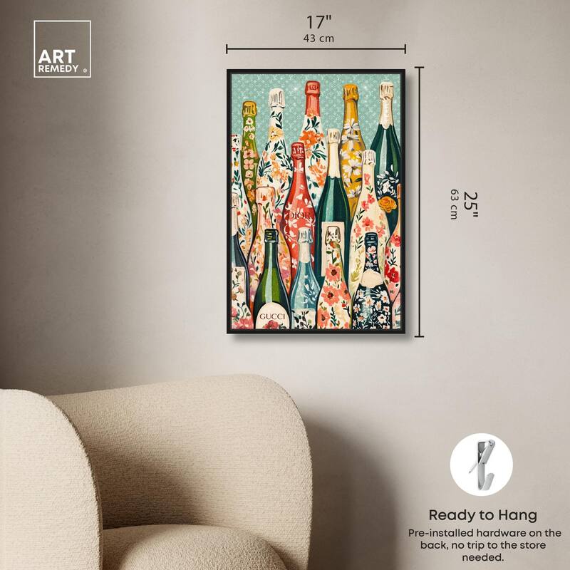 Floral Collection Bottles II Canvas by Art Remedy