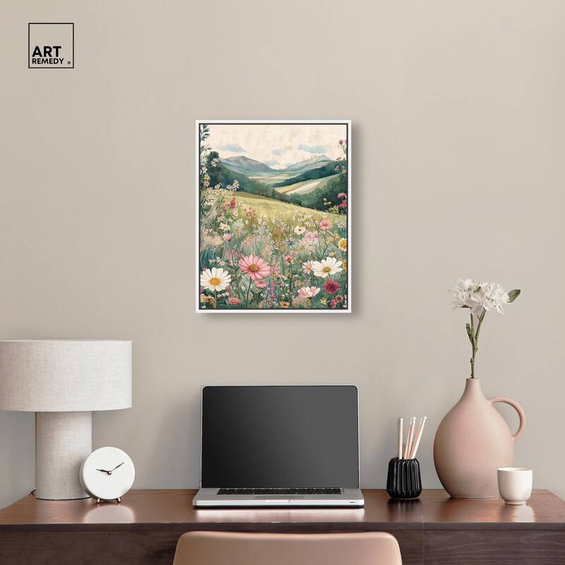 Floral Valley Vista Canvas by Art Remedy