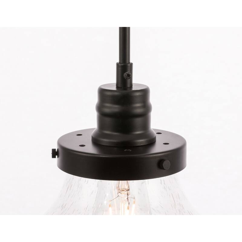 Klyli 11-inch 1-light Clear Seeded Glass Hanging Pendant