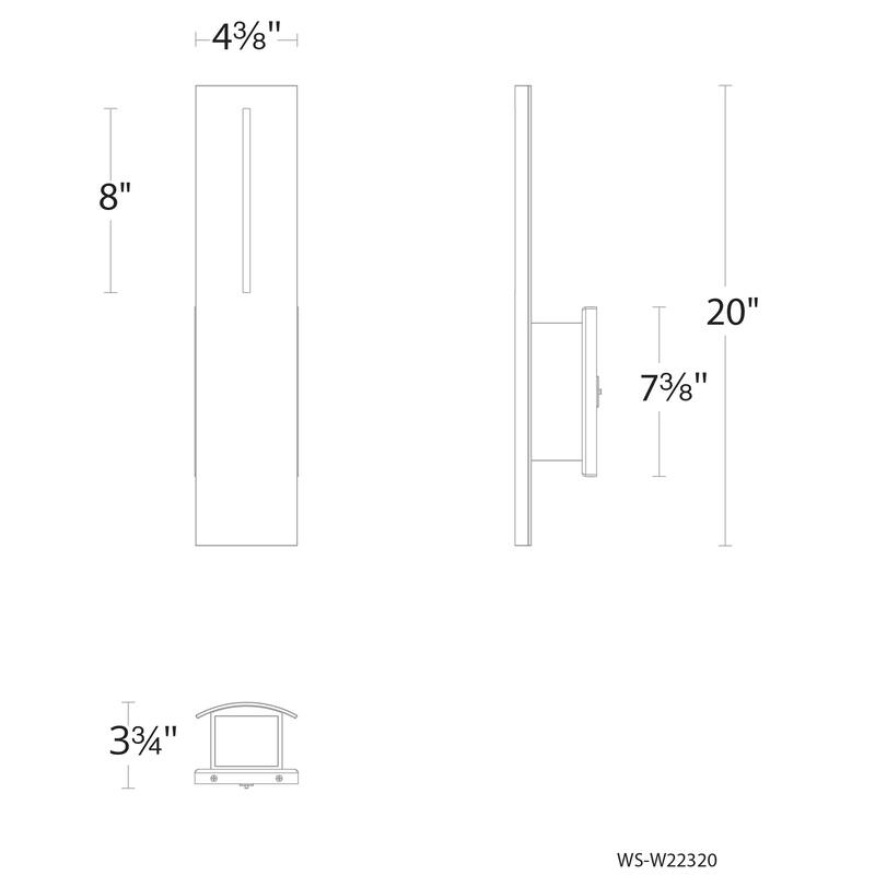 Aegis 20in LED Outdoor Wall Light 3000K in Black