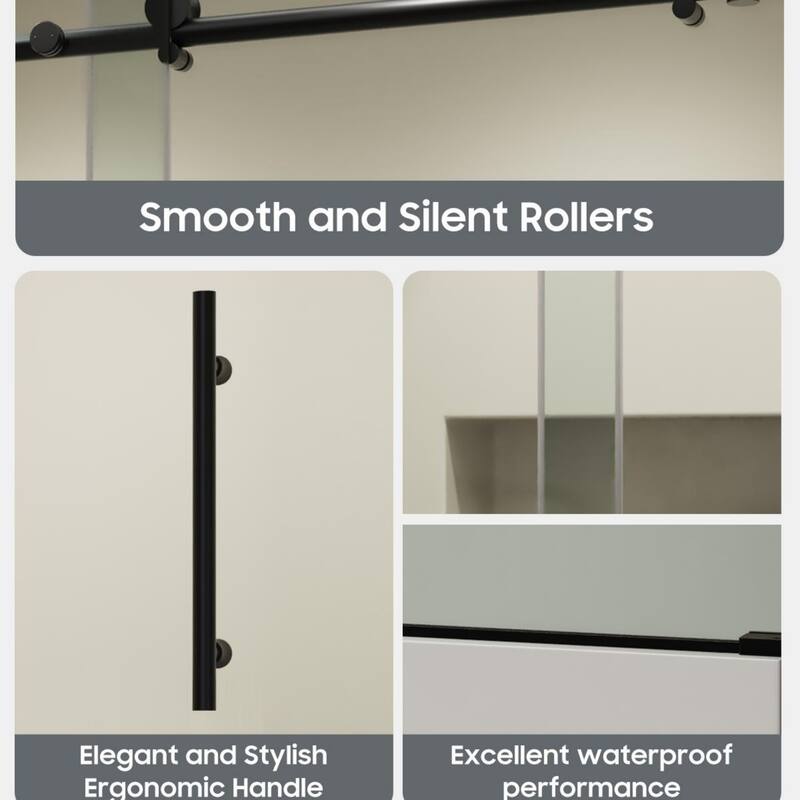 60"W x 59"H Single Sliding Glass Tub Door