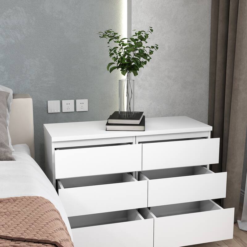 19.7"Nightstand with 3 Drawers,Set of 2,Beside Table with Drawers Handle Free Design,Thickened Top Plate,3 Drawer
