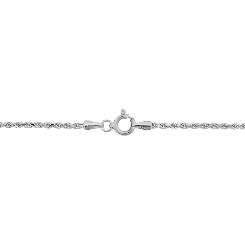 10k White Gold 1.8 millimeter Rope Chain Necklace