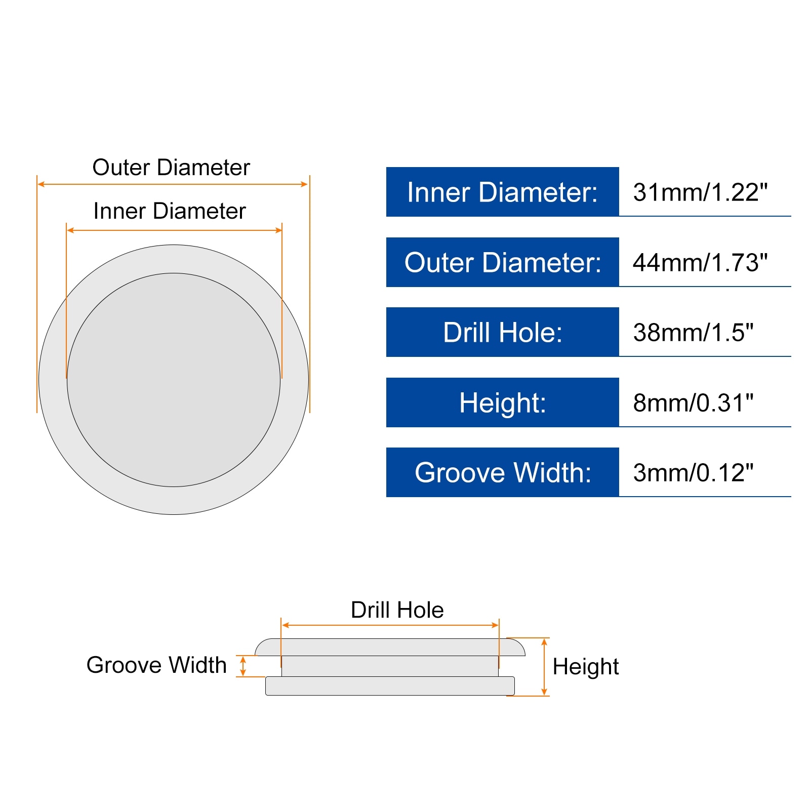 Rubber Grommets, Single Sided Hole Plugs Ring Gasket for Firewall Cable Wire Protecting