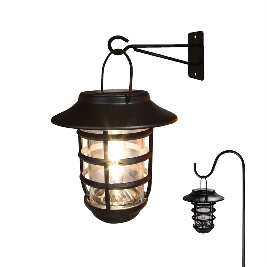 Black Aluminum Nottingham Solar Hanging Coach Light