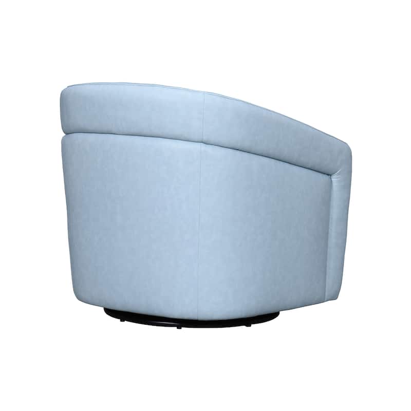 Desi Leather Swivel Barrel Arm Chair for Living Room