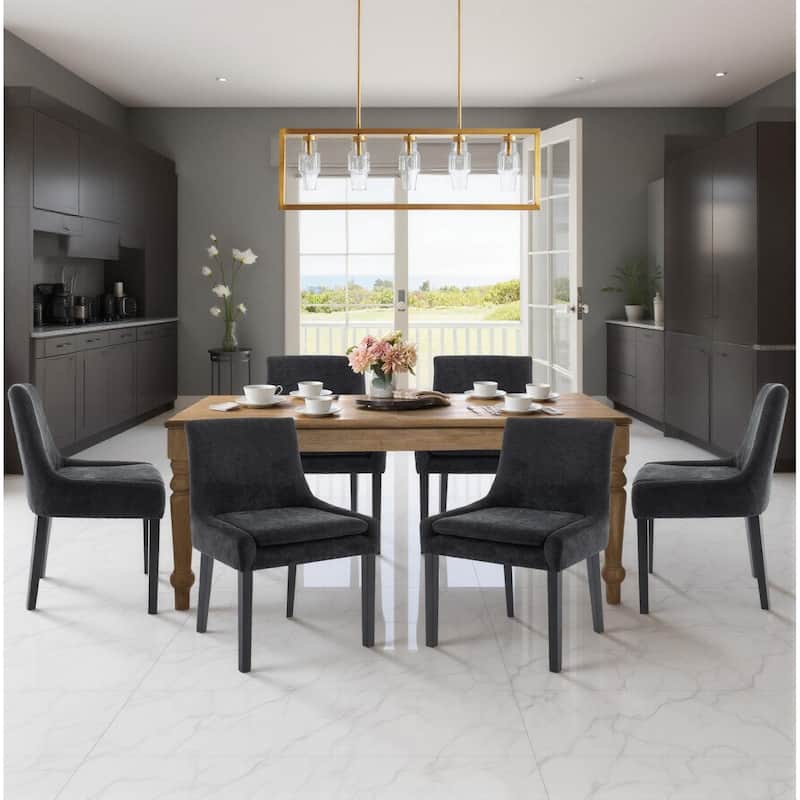 RENEWLINE Mid-Century Modern Corduroy Upholstered Dining Chairs with Solid Wood Legs,Set of 2/4/6