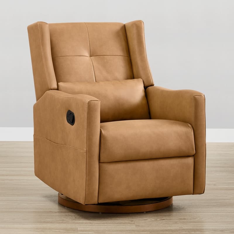 Spruce & Spring Lincoln Manual Swivel Glider Recliner with Lumbar Pillow