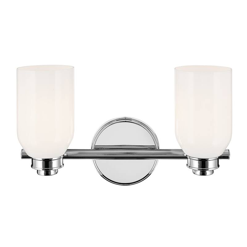 Kichler Lighting Shae 15" 2-Light Vanity Light with White Opal Glass in Chrome