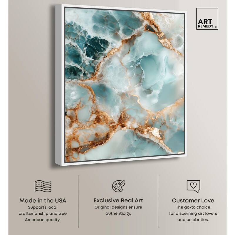Teal Marble Majesty Canvas by Art Remedy
