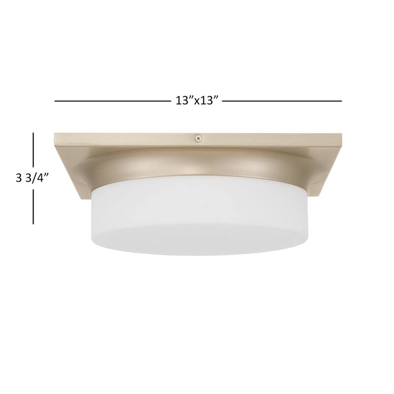 Aura 13" Brushed Nickel LED Flush Mount Ceiling Light