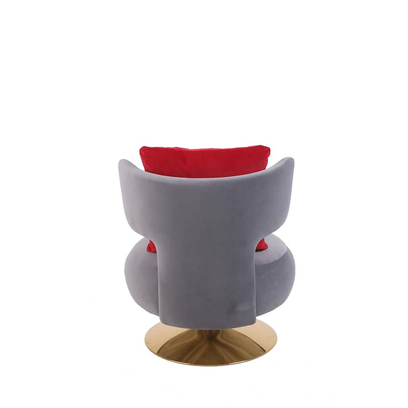 Fabric Swivel Round Barrel Chair