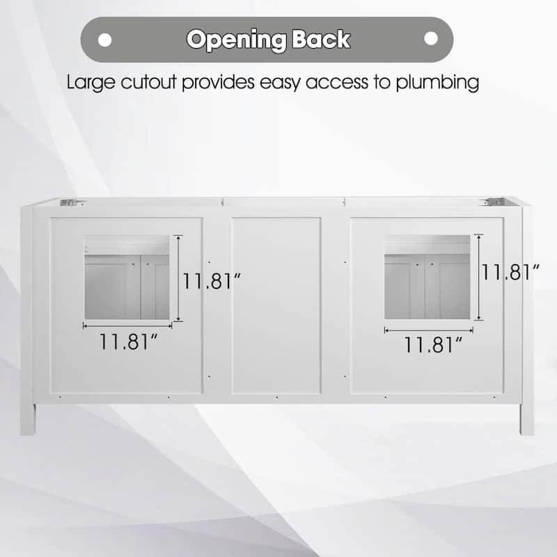 Nephelily 48" 60" 72" Bathoom Vanity Base Only, Easy-to-Install