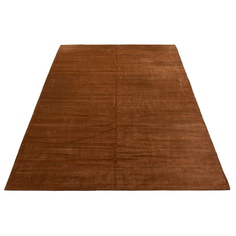 ECARPETGALLERY Hand-knotted Opulence Brown Viscose, Wool Rug - 10'0 x 14'5