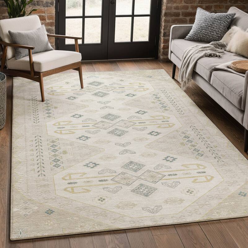 Machine Washable Indoor/ Outdoor Global Hiawatha Chantille Rug