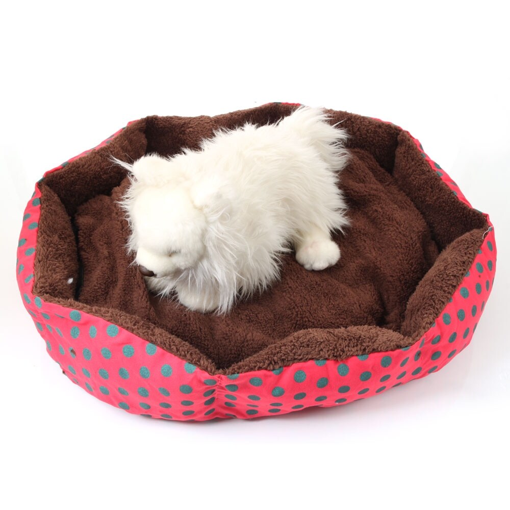 red dot dog bed
