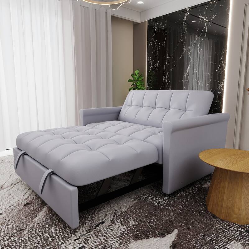 2- Seater Convertrible Velvet Loveseat Sofa Bed-pull-OUT Sleeper Couch With Side Pocket For Small Spaces,Apartmment,Guest room