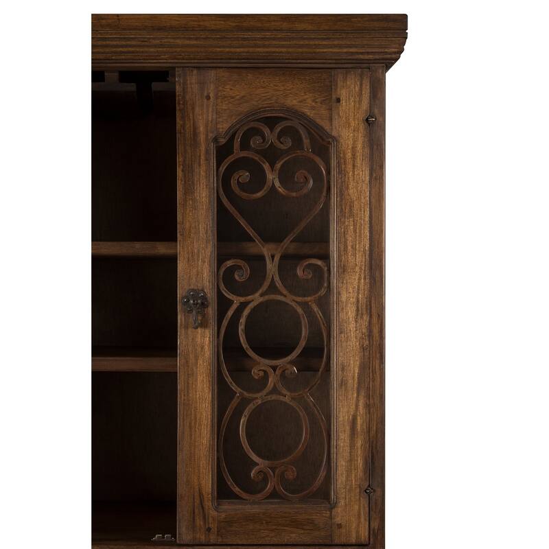Handmade Solid Reclaimed Barn Wood & Forged Iron Hardware Wine Floor Cabinet for Indoor 72" Height - N/A