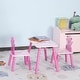 preview thumbnail 3 of 5, Qaba 3-Piece Set Kids Wooden Table Chair with Crown Pattern Easy to Clean Gift for Girls Toddlers Age 3 to 8 Years Old Pink