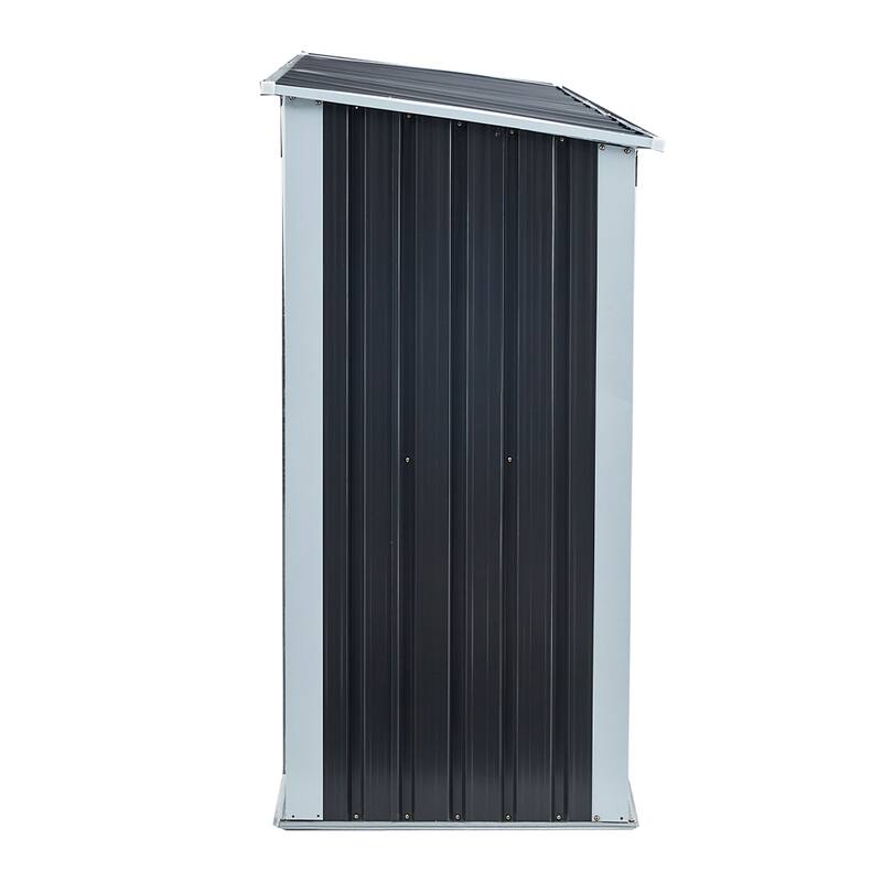 Galvanized Steel Outdoor Firewood Rack Log Holder Storage Shed w/Roof