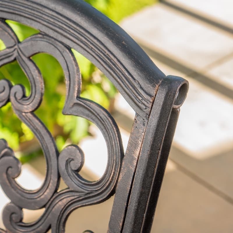 Abigal Outdoor Copper Cast Cast Aluminum Rustic Dining Collection by Christopher Knight Home