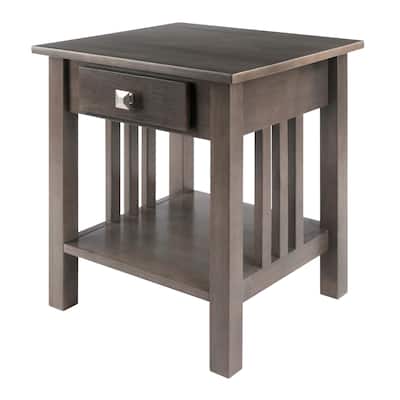 Stafford Accent Table, Oyster Gray - 19.92 x 18.98 x 22.05 inches