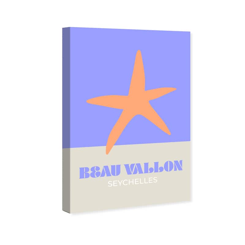 Wynwood Studio Canvas Typography and Quotes Travel to Beau Vallon Orange Modern & Contemporary Wall Art Canvas Print