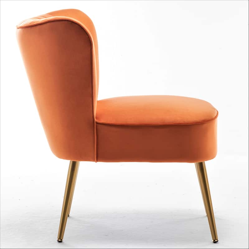 Sauter 23.2" Wide Mid-Century Modern Microfiber Accent Chair with Metal Leg