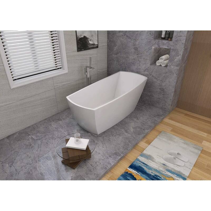Peter Soaking Single Slipper Rectangular Bathtub in Glossy White