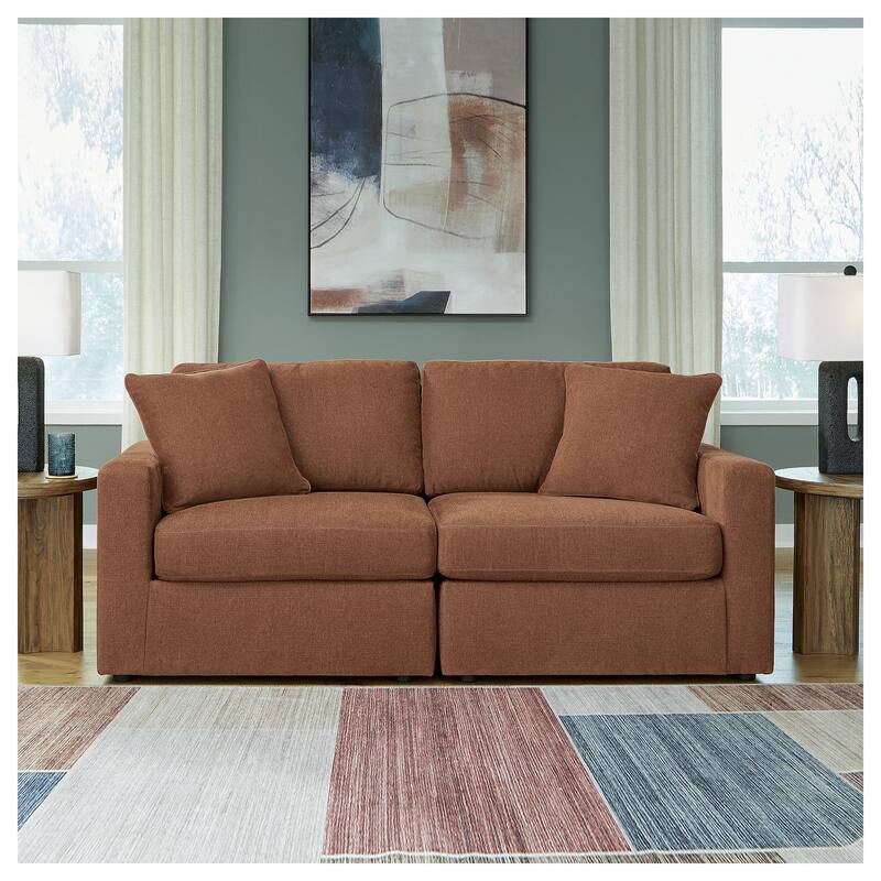 Signature Design by Ashley Modmax 2-Piece Loveseat - 76" W x 37" D x 36" H - Orange