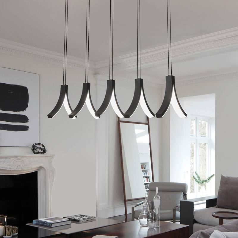 LED Chandelier Black Chandelier - N/A
