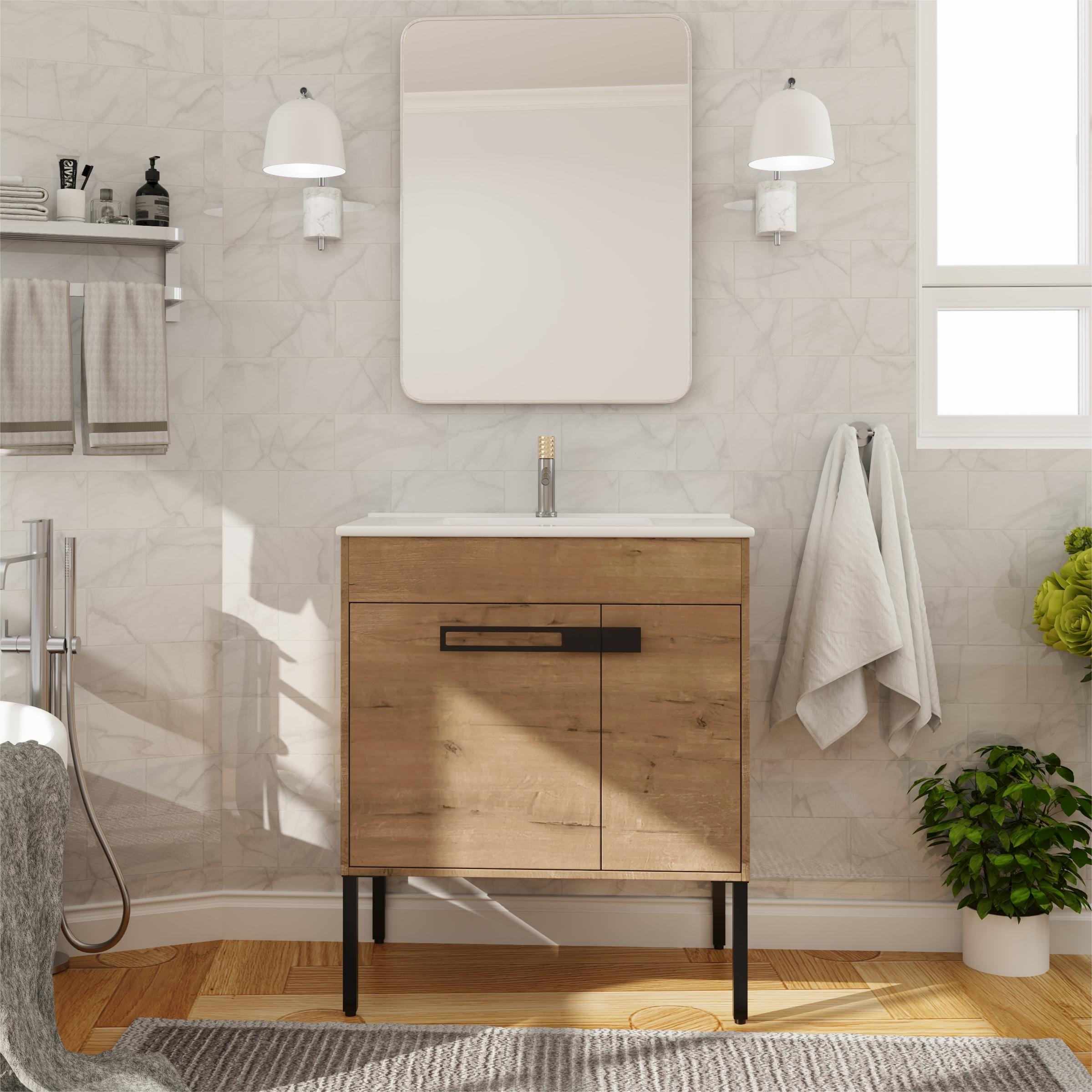 24 inch floating vanity outlet with vessel sink