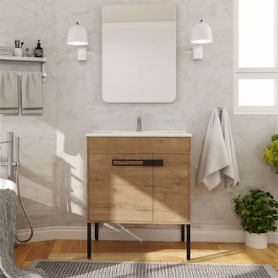 Beingnext 24"/30"/36" Bathroom Vanity with Sink, Floating Bathroom Vanity or Freestanding is Optional Conversion