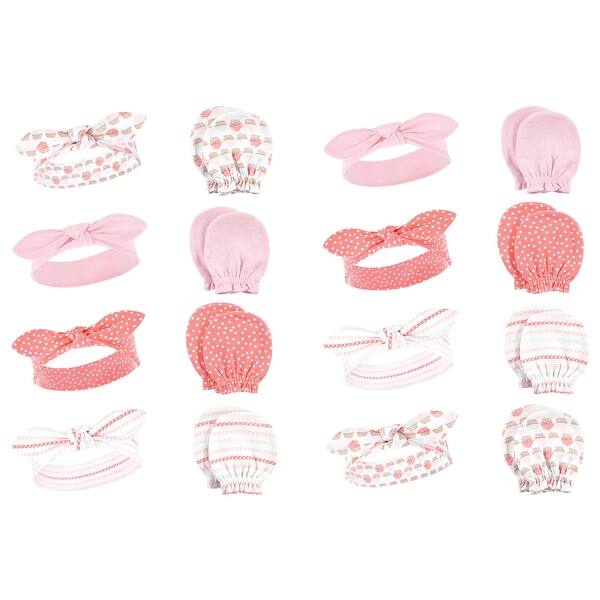slide 1 of 1, Hudson Baby Infant Girl 16Pc Headband and Scratch Mitten Set, Cupcake, 0-6 Months - Cupcake Cupcake - 0-6 Months