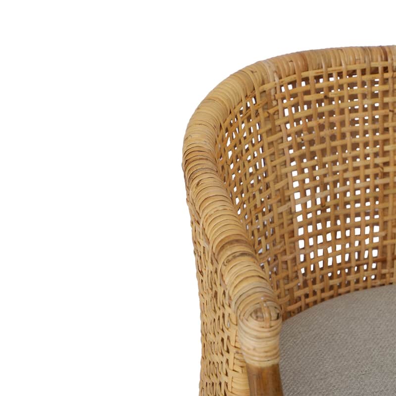 Martha Stewart Playa Handcrafted Rattan & Wood Counter Stool 25" H
